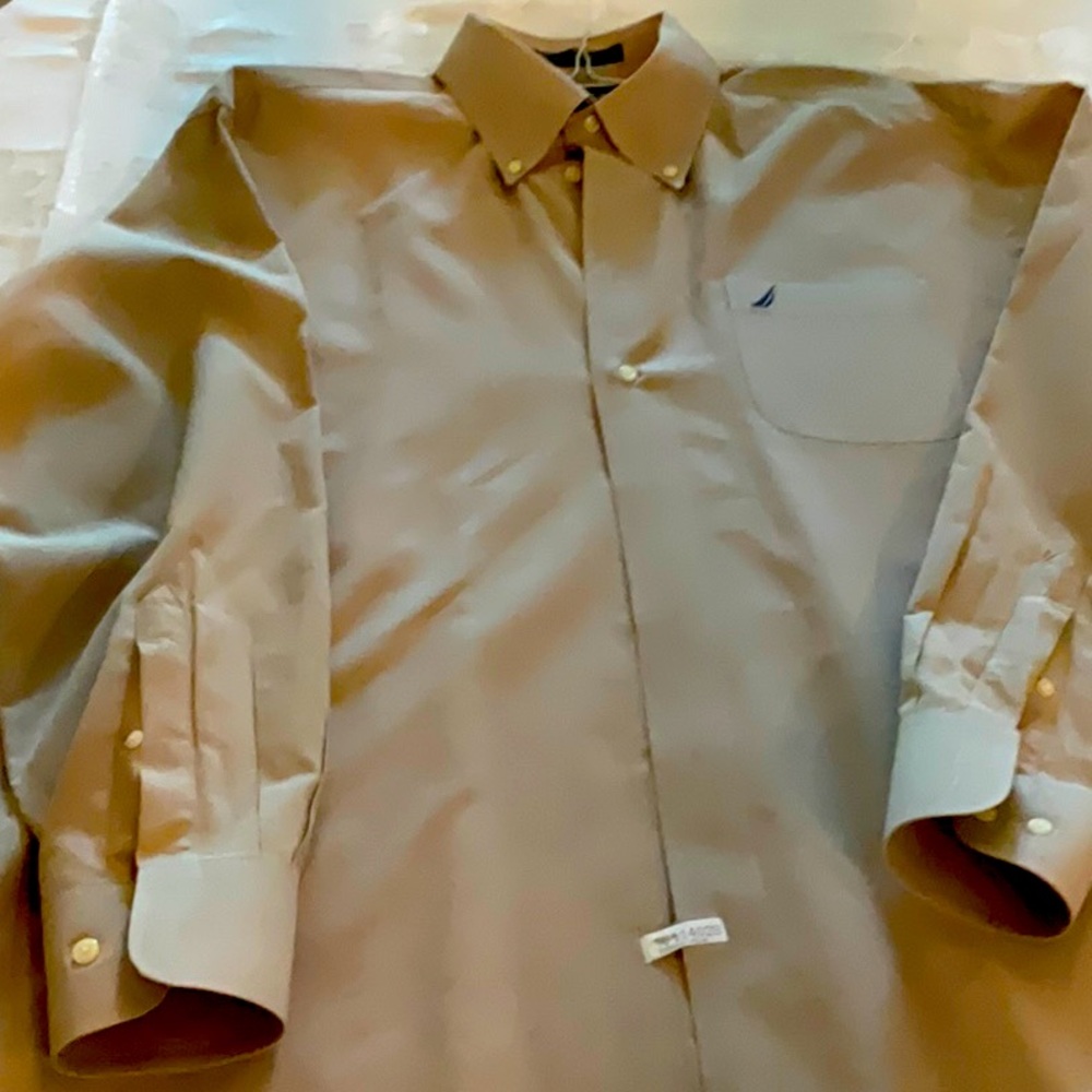 Nautica Men's Tan Dress Shirt